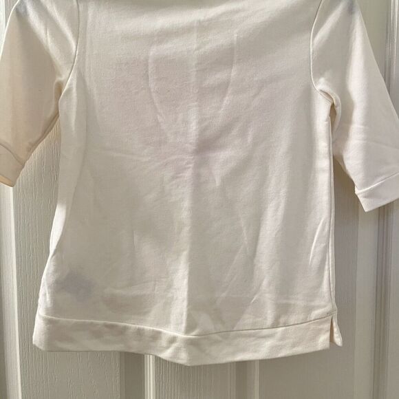 Old Navy Ivory Red Heart Love Sweatshirt Lightweight 3/4 Sleeve Girls Size 5T - Picture 8 of 8